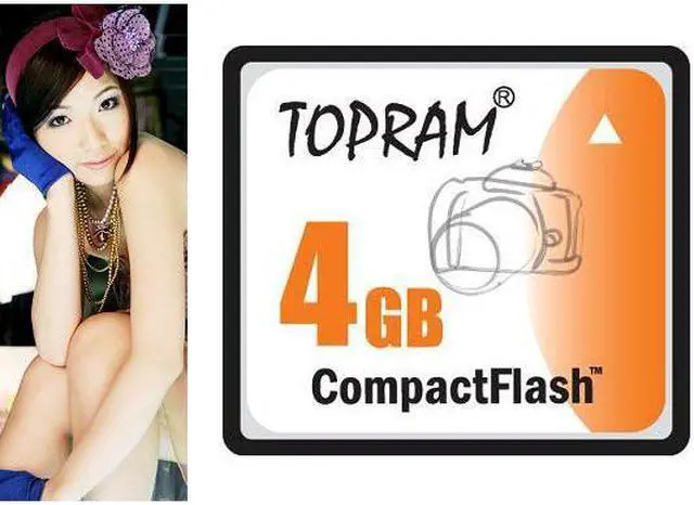 Alt view image 2 of 2 - TOPRAM 4GB CF 4G CompactFlash Card Compact Flash Flash - Bulk - OEM