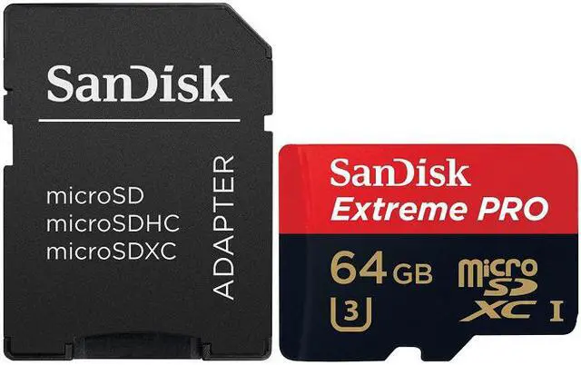 Alt view image 3 of 5 - SanDisk 64GB 64G microSDXC Extreme Pro 95MB/s UHS-I U3 4K Class 10 microSD micro SD SDXC C10 633X Card SDSDQXP-064G fit Samsung Galaxy S4 S5 Note with OEM microUSB OTG USB 2.0 Reader
