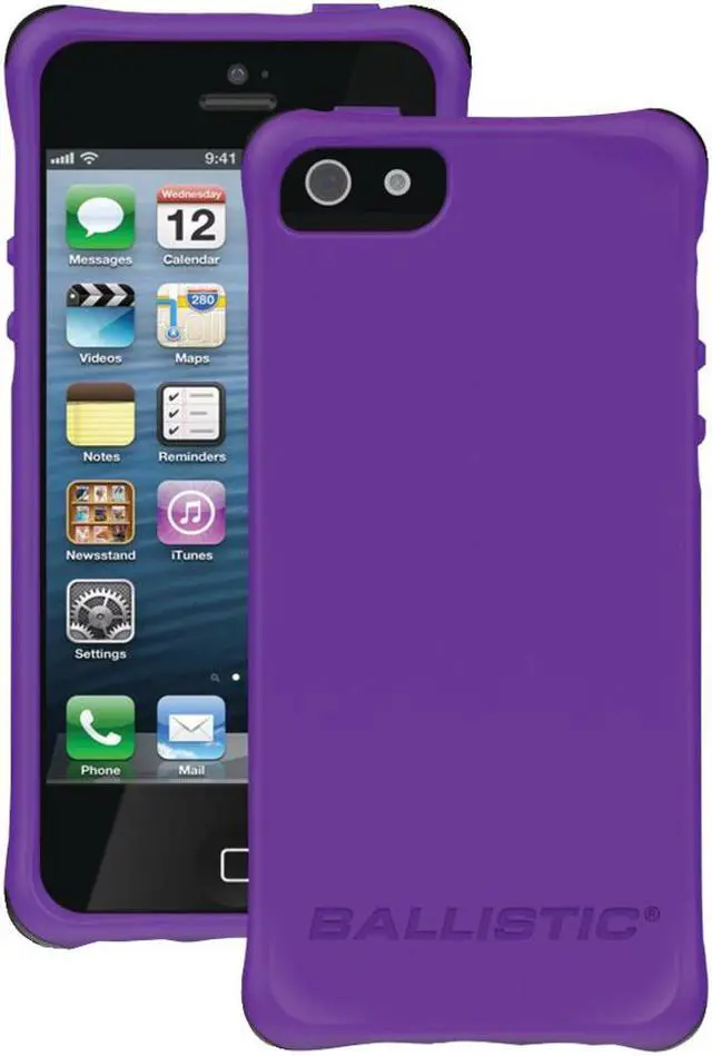 Main image of Ballistic Ls0955-M985 Ls Smooth Case compatible with iPhone® 5 ,Purple Tpu With 4 White, 4 Purple, 4 Black, 4 Teal Bumpers