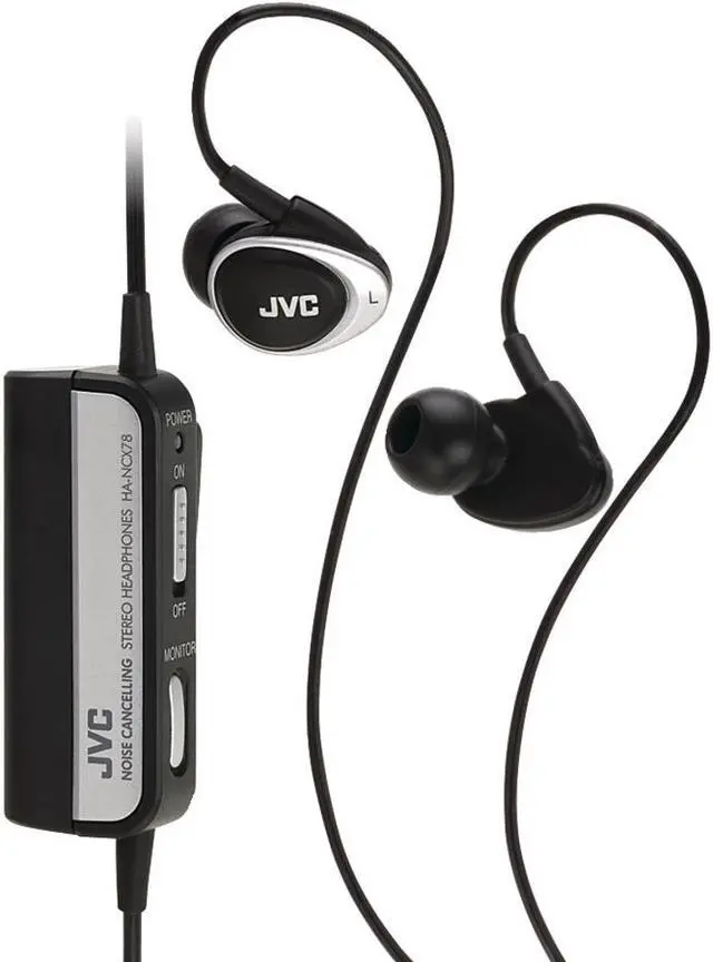 Alt view image 3 of 3 - JVC HA-NCX78 3.5mm Gold-Plated Connector Canal Noise Cancelling Headphone