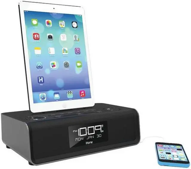 Alt view image 11 of 13 - iHome iDL43B iPad/iPhone/iPod Dual Charging FM Clock Radio with Lightning Dock