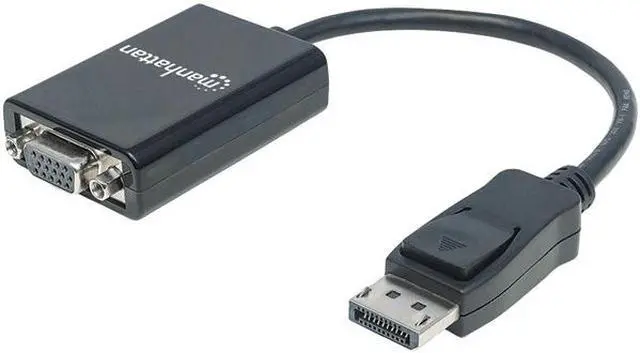 Alt view image 4 of 18 - Manhattan DisplayPort to VGA Converter Cable - DisplayPort/VGA for Monitor, Video Device, Projector, Notebook, Desktop Computer - 1.35 GB/s - 5.91" - 1 x DisplayPort Male Digital Video - 1 x HD-15 Fem