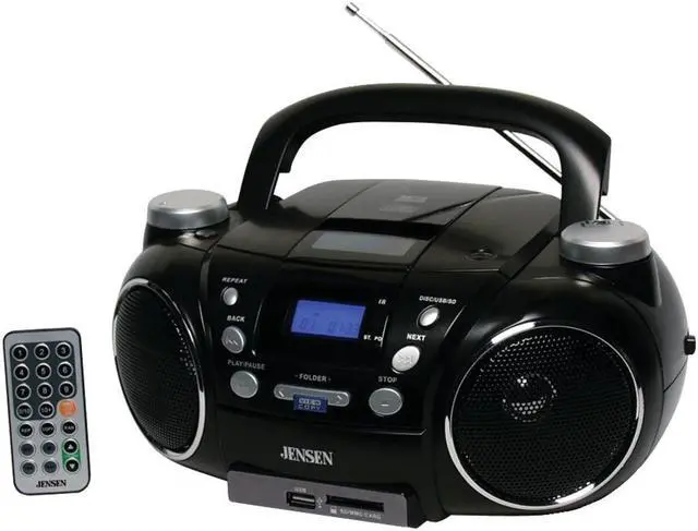 Alt view image 3 of 4 - JENSEN  CD-750 Portable AM/FM Stereo CD Player with MP3 Encoder/Player (Black)