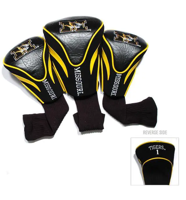 Alt view image 5 of 7 - Team Golf 24994 Missouri Tigers 3 Pack Contour Fit Headcover
