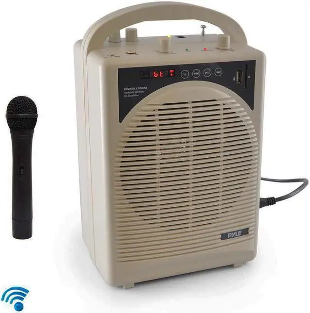 Alt view image 3 of 8 - Pyle PWMA120BM Portable PA Speaker Amplifier & Mic System