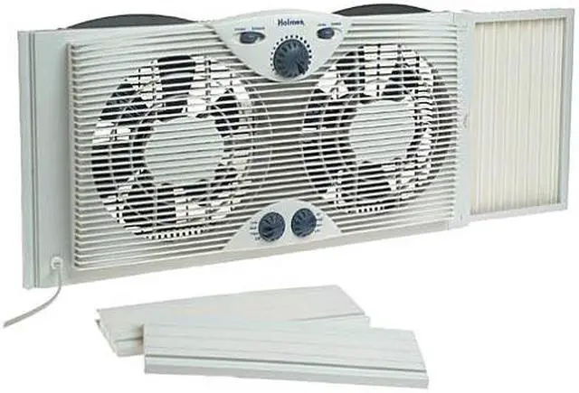 Main image of Holmes HAWF2041 Dual Blade Window Fan with Comfort Control Thermostat, White
