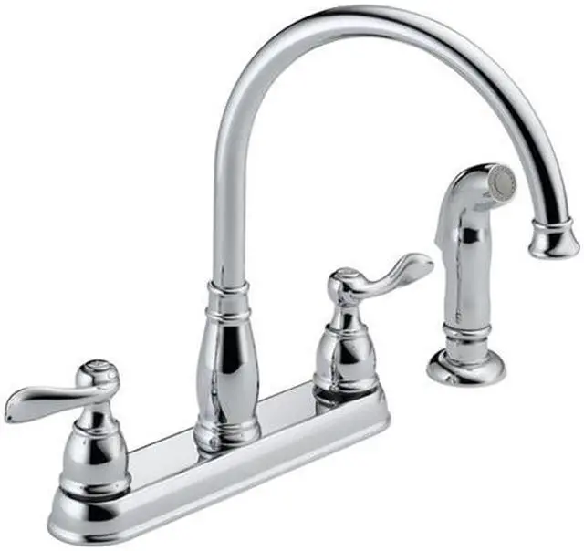 Alt view image 2 of 4 - Two Handle Kitchen Faucet DELTA FAUCET CO Delta Kitchen Double Handle 21996LF