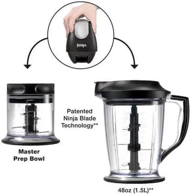 Alt view image 2 of 3 - Ninja QB1000 Master Prep 450W Anti Spill Pulse Blender - Black