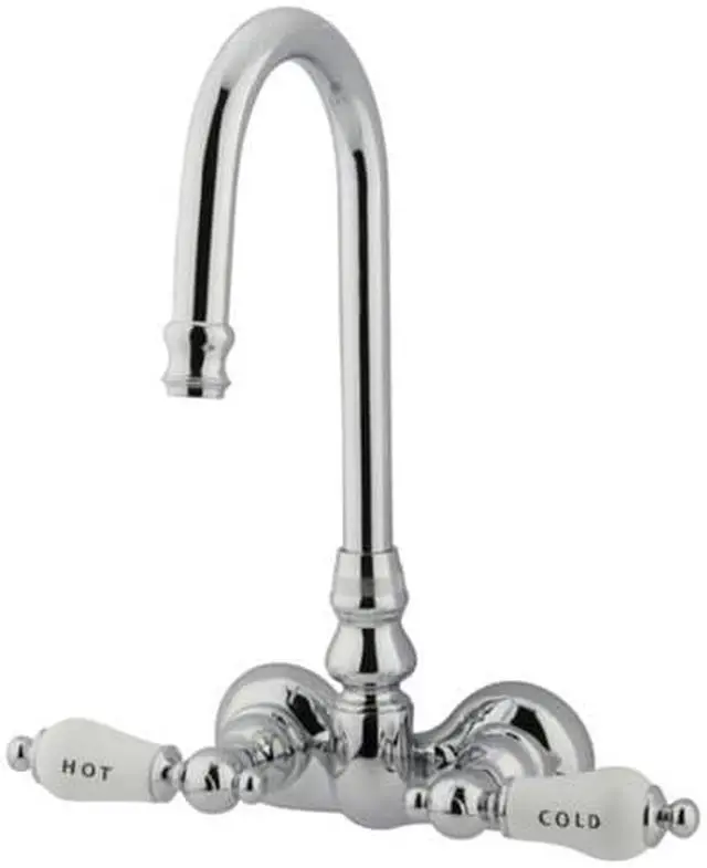 Alt view image 2 of 5 - Kingston Brass Cc74T1 Hi-Rise Spout Clawfoot Tub Filler - Polished Chrome Finish