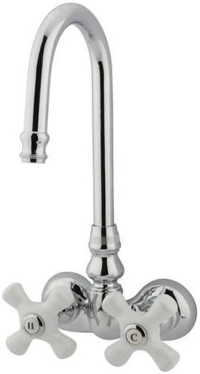 Main image of Kingston Brass Cc80T1 Hi-Rise Spout Clawfoot Tub Filler - Polished Chrome Finish