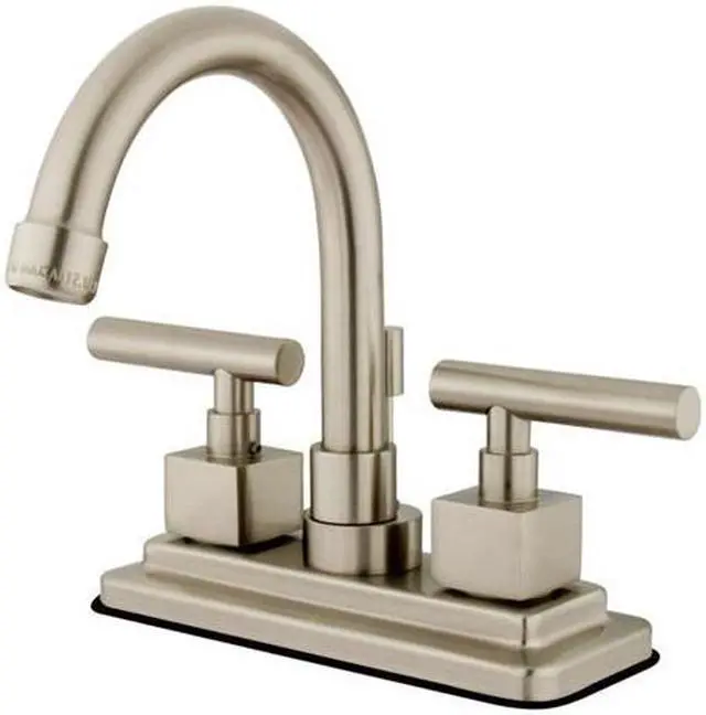 Alt view image 2 of 5 - Kingston Brass KS8668CQL 4 Inch Center Lavatory Faucet - Satin Nickel