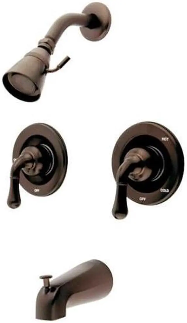 Alt view image 2 of 5 - Kingston Brass KB675 Two Handle Tub & Shower Faucet