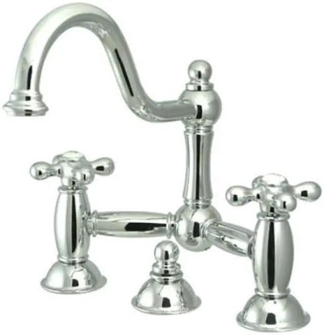 Main image of Two Handle 8" Widespread Lavatory Faucet with Brass Pop-up in Chrome by Kingston Brass
