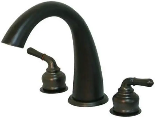 Alt view image 2 of 5 - Kingston Brass KS2365 8 Inch -18 Inch Widespread Roman Tub Filler - Oil Rubbed Bronze