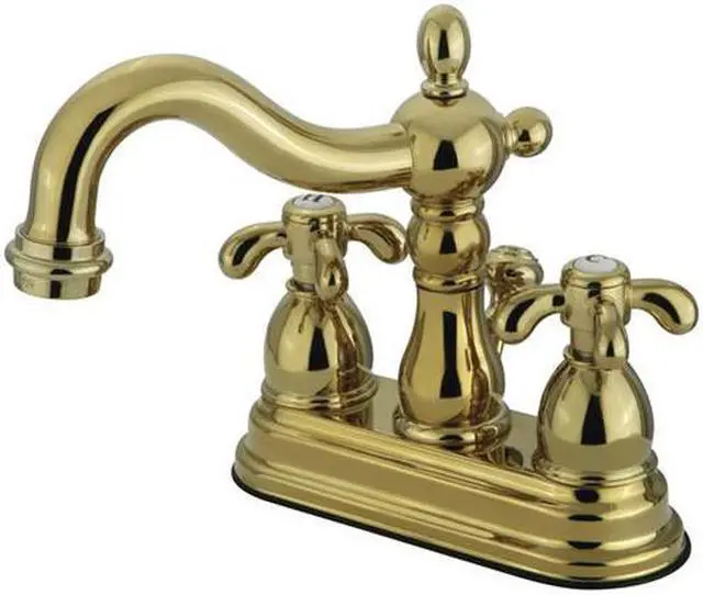 Main image of Kingston Brass KS1602TX Two Handle 4 in. Centerset Lavatory Faucet with Brass Pop-up