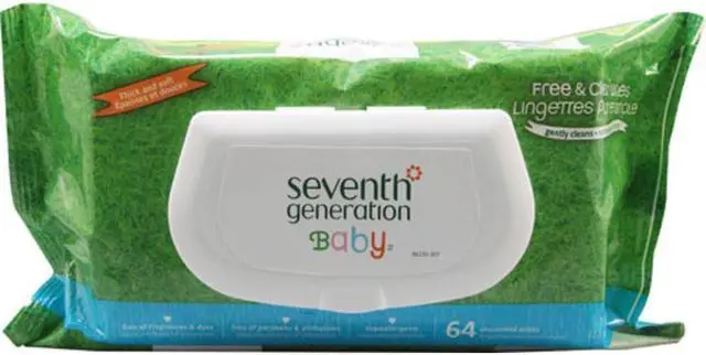 Alt view image 6 of 20 - Seventh Generation Baby Wipes - Free and Clear - 64 Count Diapers and Wipes