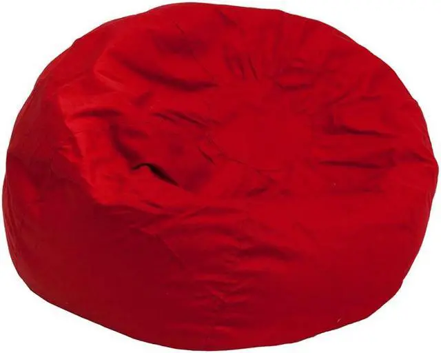 Alt view image 13 of 20 - Oversized Solid Red Bean Bag Chair