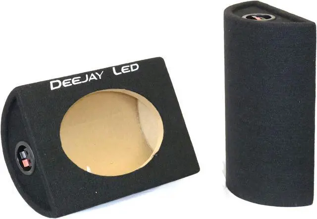 Main image of Pair of 6-in x 9-in Wooden Carpeted Speaker Boxes w/Quick Release Terminals