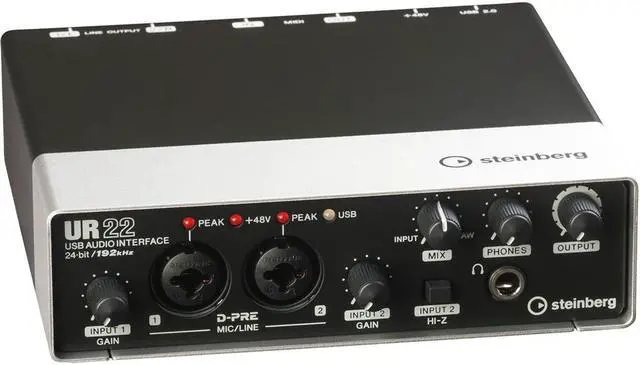 Alt view image 4 of 10 - Steinberg UR22 2x2 USB 2.0 Audio Recording Interface with Cubase AI Software