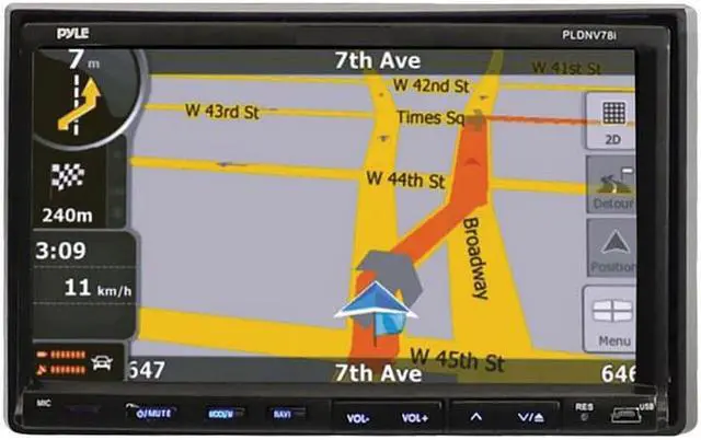Alt view image 8 of 10 - Pyle PLDNV78I 7" Double-DIN Touchscreen LCD Monitor w/ DVD/CD/MP3/MP4/USB/SD/AMFM/RDS/Bluetooth & GPS