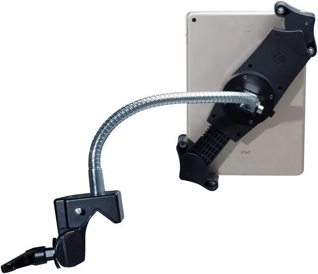 Alt view image 2 of 20 - CTA Digital PAD-HGT Heavy-Duty Gooseneck Clamp Stand - Mounting Kit (Clamp, Holder, Flexible Gooseneck) For Tablet - Steel - Screen Size: 7 Inch -13 Inch - Pole Mount, Desk-Mountable