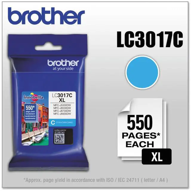 Alt view image 7 of 10 - BROTHER INTERNATIONAL LC3017C High Yield Cyan Ink Cartridge