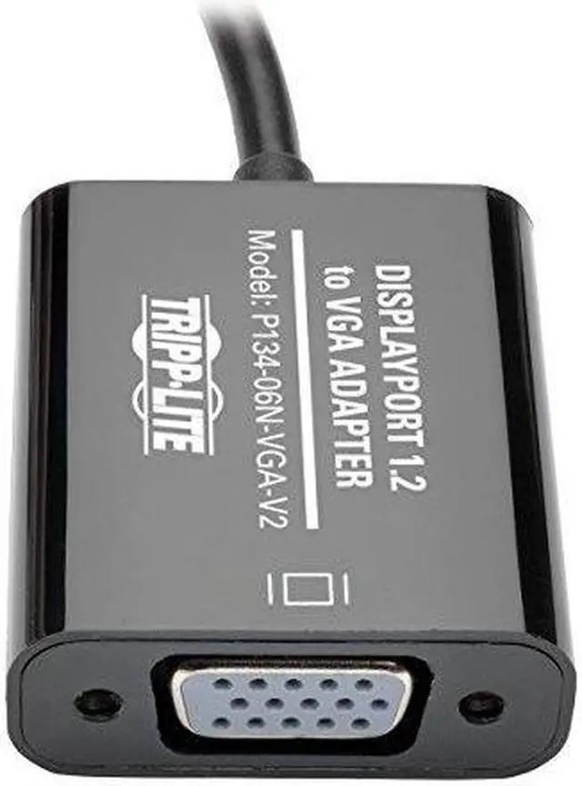 Alt view image 10 of 11 - Tripp Lite DisplayPort to VGA Active Cable Adapter, DP 1.2, Converter for DP to HD15 (M/F), 1920 x 1200/1080p, 6 in. (P134-06N-VGA-V2)