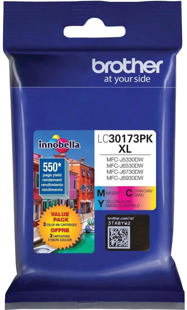 Alt view image 4 of 11 - Brother LC30173PK High Yield Ink Cartridge - Combo Pack - Cyan/Magenta/Yellow