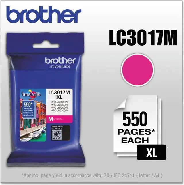 Alt view image 7 of 13 - BROTHER INTERNATIONAL CORPORAT LC3017M HIGH YIELD XL MAGENTA INK CARTRIDGE