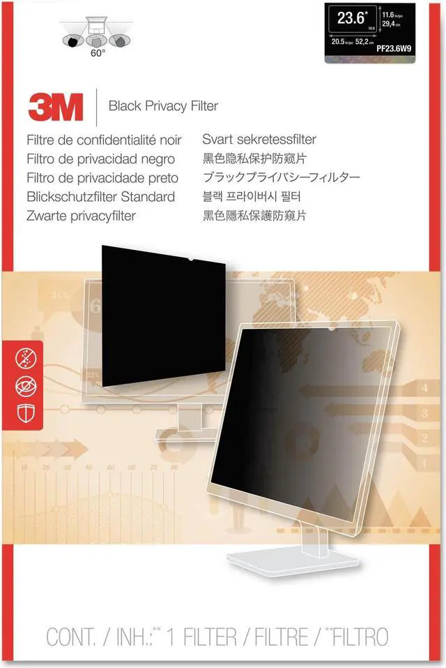 Alt view image 5 of 11 - 3M 23.6 WIDESCREEN PRIVACY FILTER