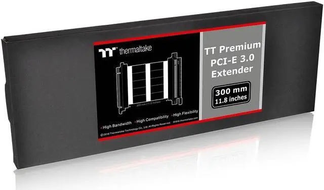 Alt view image 6 of 20 - Thermaltake AC-045-CN1OTN-C1 TT Premium PCI-E x16 3.0 Extender Riser Cable 300mm Graphic Cards - Black