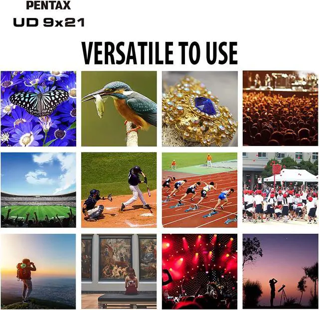 Alt view image 6 of 13 - PENTAX Binoculars UD 9x21 Gray and Orange Lightweight Body