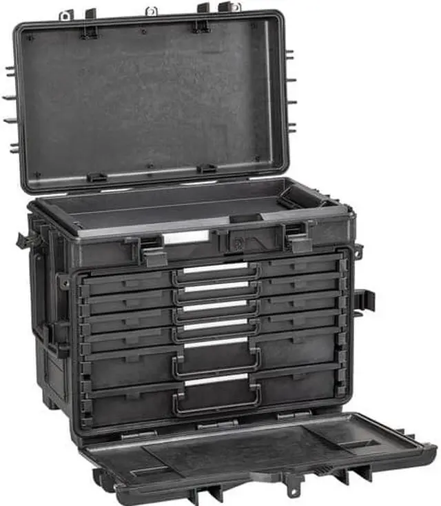 Alt view image 6 of 7 - Explorer Cases 5140BKT03 Waterproof Stackable 6-Drawer Trolley Tool Case