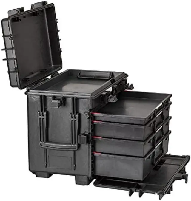 Alt view image 2 of 6 - Explorer Cases 5140BKT02 Waterproof Stackable 4-Drawer Trolley Tool Case
