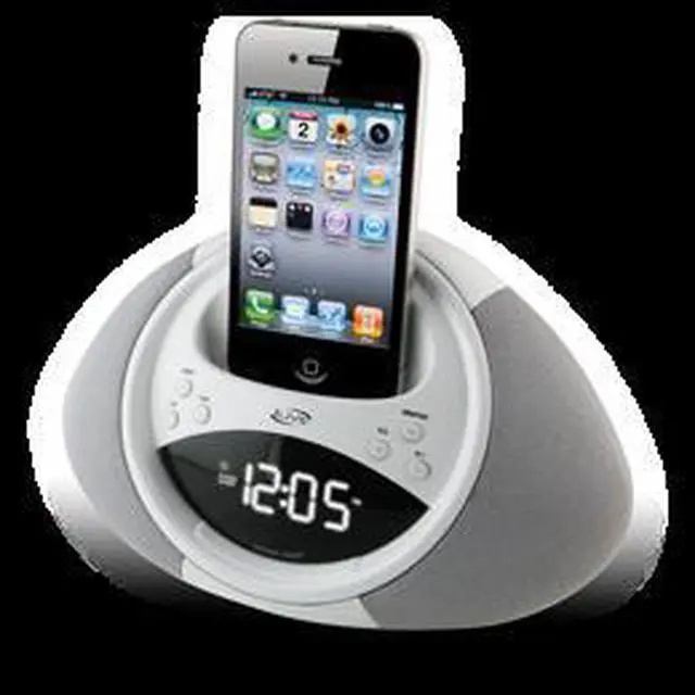 Alt view image 3 of 3 - iLive White Dual Alarm Clock Radio for iPod and iPhone ICP122W