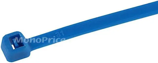 Main image of Monoprice Cable Tie 4 inch 18LBS, Blue (2 Packs of 100)