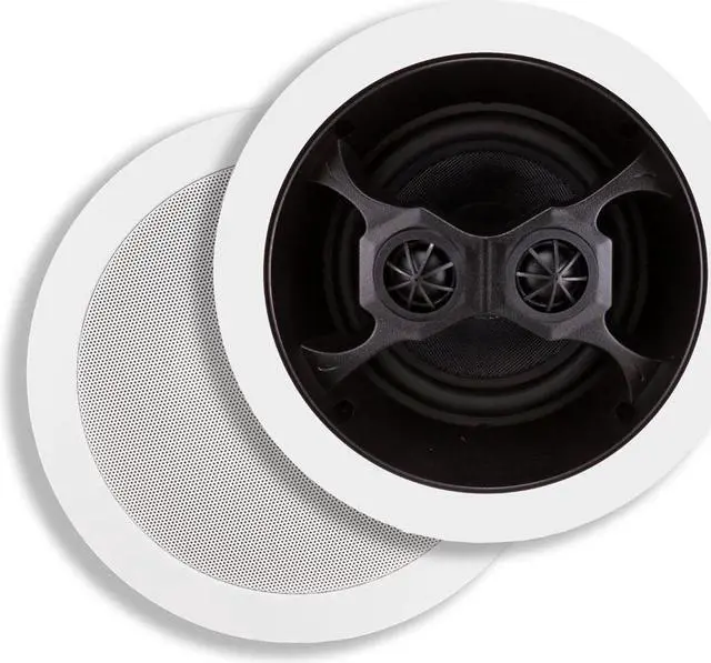 Main image of Monoprice 100W 6.5" 3 Way Glass Composite Stereo In-Ceiling Speaker White 104619