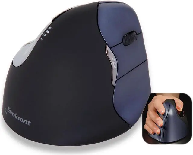 Alt view image 3 of 20 - Evoluent - VM4RW - Evoluent Verticalmouse Right Handed Wireless - Optical - Wireless - Radio Frequency - 2.40 GHz - USB