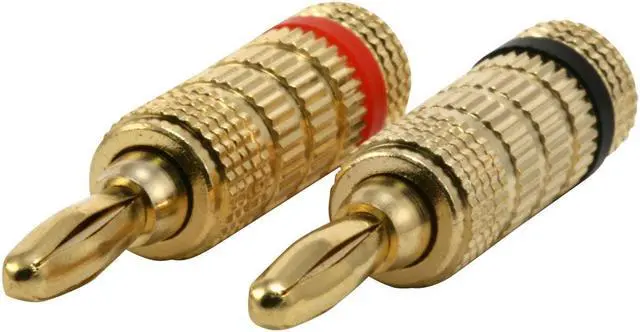 Alt view image 2 of 8 - Monoprice 1 PAIR OF High-Quality Gold Plated Speaker Banana Plugs, Closed Screw Type