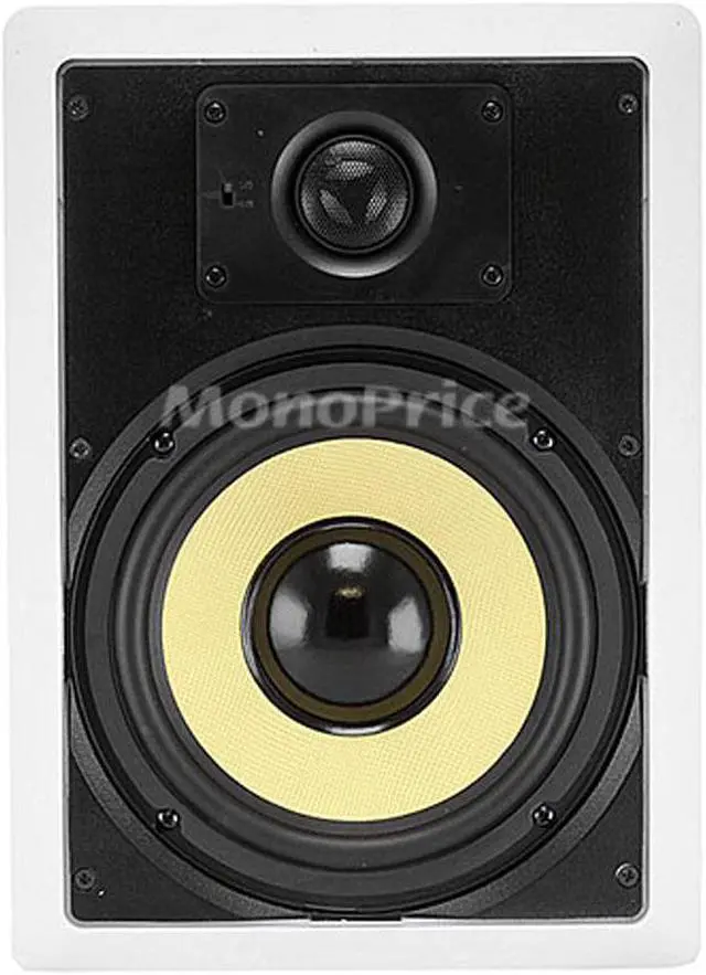 Alt view image 3 of 13 - Monoprice 2-Way Fiber In-Wall Speakers - 8 Inch (Pair) Titanium Silk Dome Tweeters - Caliber Series