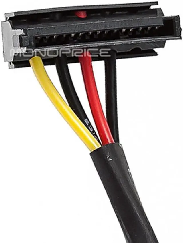 Alt view image 2 of 10 - Monoprice 12-inch 4-pin MOLEX Male to 2x 15-pin SATA II Female Power Cable w/Net Jacket