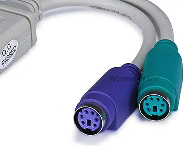 Main image of Monoprice USB A Male to Dual PS/2 Keyboard/Mouse Converter Adapter Cable