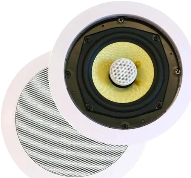 Main image of Monoprice 2-Way Aramid Fiber In-Ceiling Speakers - 8 Inch (Pair) Titanium Silk Dome Tweeters - Caliber Series