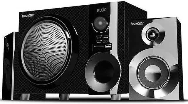 Alt view image 5 of 20 - Boytone BT-210FD Wireless Bluetooth 30W Speaker System with FM Radio & Remote Control for Smartphones, Tablets, Desktop