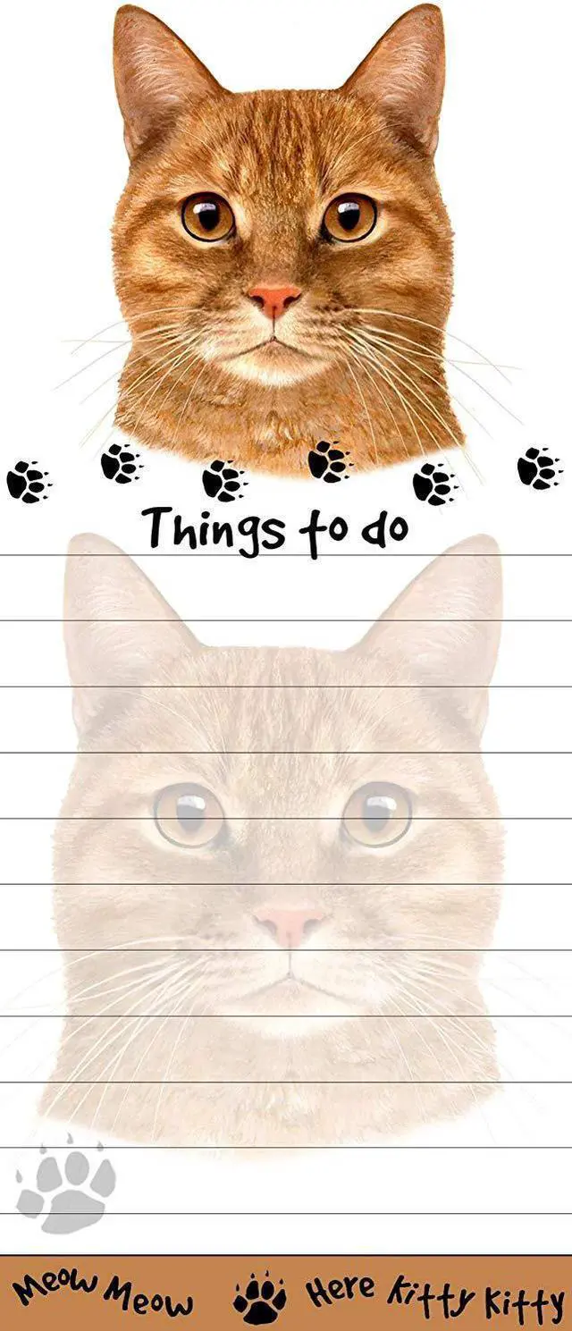 Main image of "Tabby Cat Magnetic List Pads" Uniquely Shaped Sticky Notepad