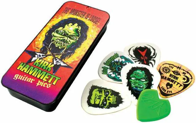 Main image of Dunlop Kirk Hammett Collector Guitar Pick Tin - 6 Pack - .88mm Gauge