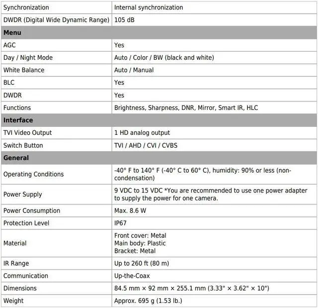 Alt view image 4 of 4 - Eyemax Magic series TIR-GM8742V-W HD-TVI 8MP 4K UHD Outdoor Bullet IR Camera, 2.7mm-13.5 mm Motorized 12V DC