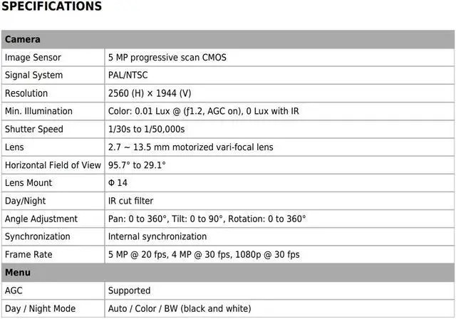 Alt view image 2 of 4 - Eyemax Magic series TIR-GM5742V-W HD-TVI 5MP Outdoor Bullet IR Camera, 2.7mm-13.5 mm Motorized 12V DC