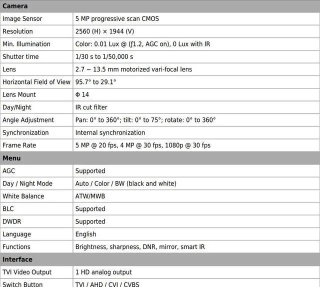 Alt view image 5 of 5 - Eyemax Magic series TIU GM5142V 5MP Outdoor IR Turret Camera, IP67, Metal Body 5X Motorized
