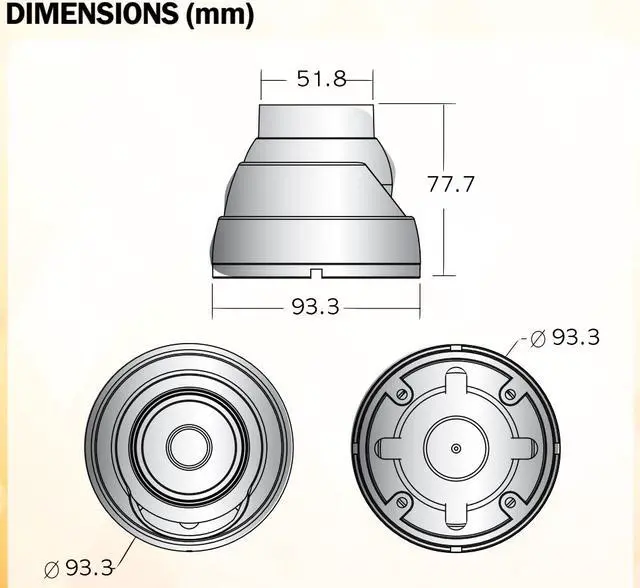 Alt view image 2 of 4 - Eyemax TIB 2022-WW36 1080P In/Outdoor IR Turret Camera, 3.6mm  12V DC white